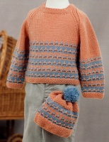 Knitting Pattern - Peter Pan P1275 - Merino Baby DK - Sweater & Hat
